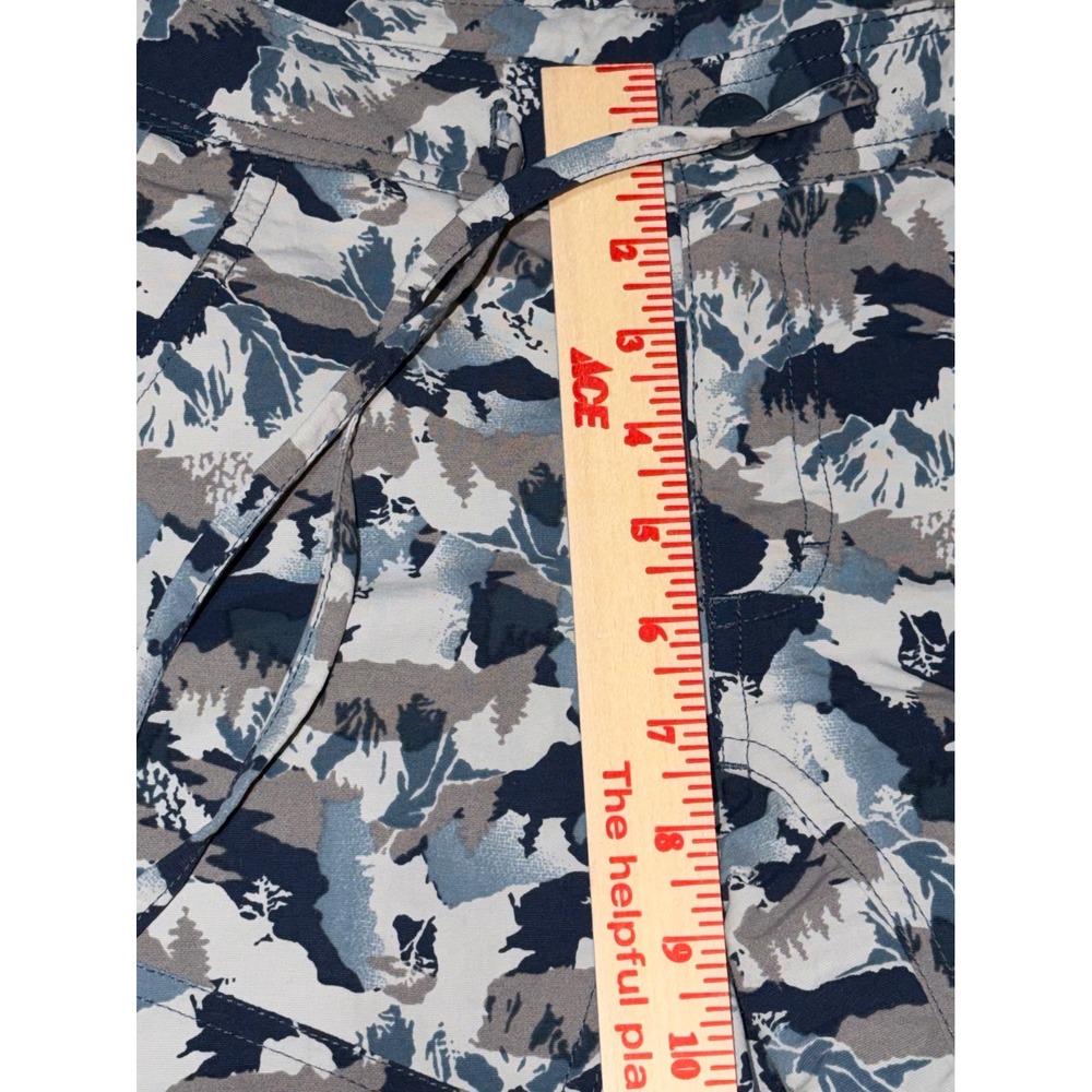 The North Face Capri Cargo Pants Women 4 Blue Mountain Camo Hiking Crop‎ Tie Hem - Picture 6 of 12